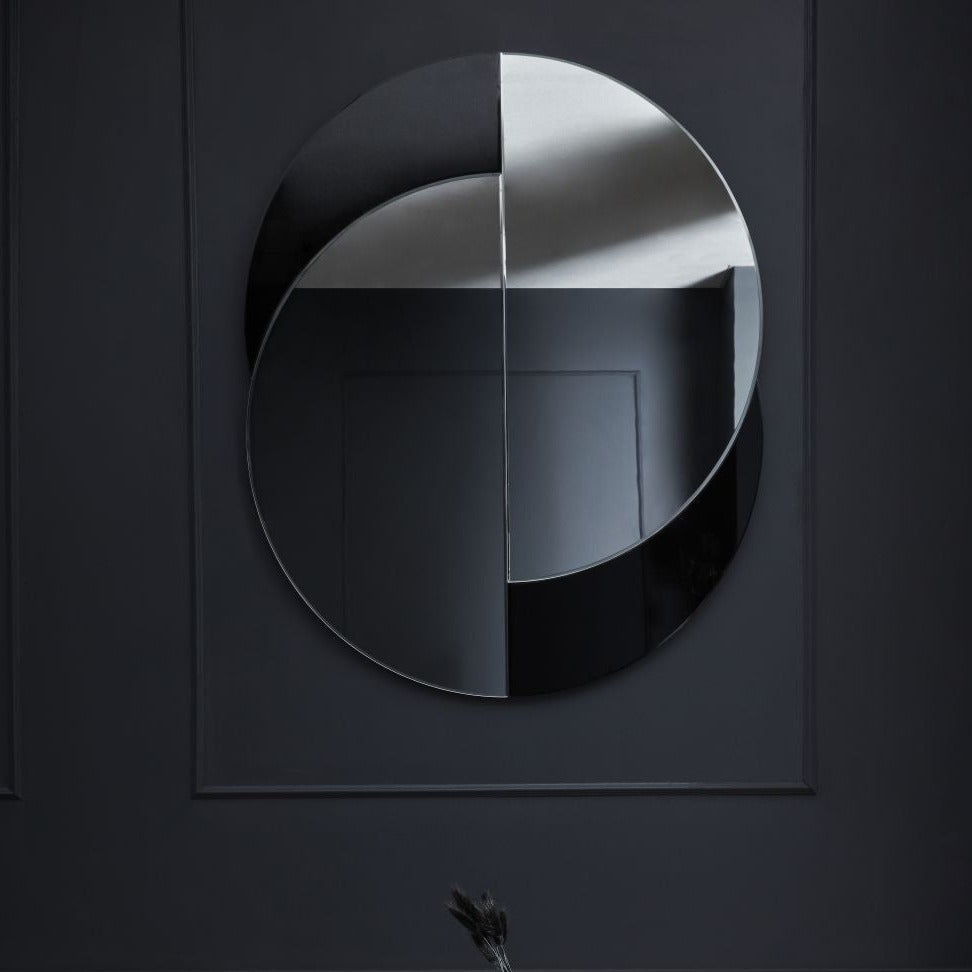 Eclipse Clear & Black Round Wall Mirror